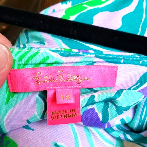 Lilly Pulitzer Quaid floral midi-dress sz 14 - Picture 9 of 10